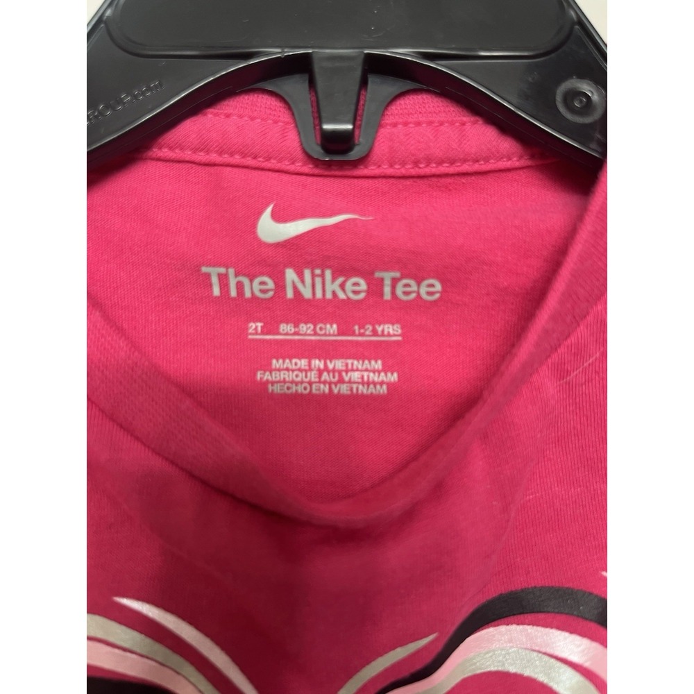 Kids Nike T-shirt With Logo Girls Pink Heart 2T G40 - Picture 2 of 4